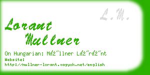 lorant mullner business card